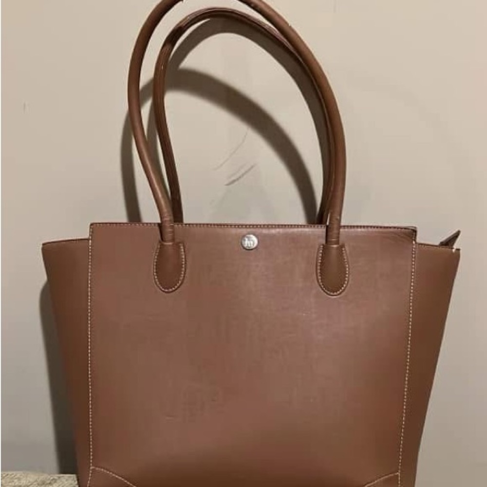 Brown Baby Bag with Structured Design and Leather-like Finish